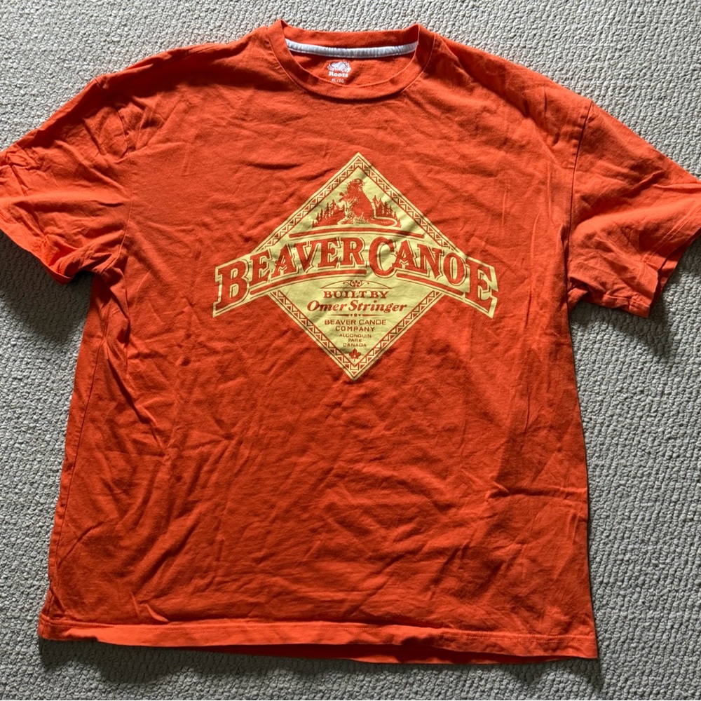 Roots Orange Beaver Canoe T-Shirt